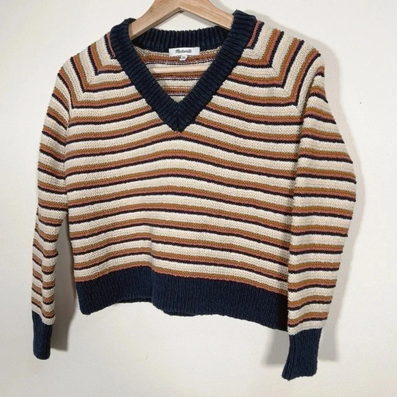 Madewell V-neck Multicolor  Striped Sweaters - Picture 4 of 13